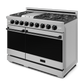 Gordon Ramsay by THOR Kitchen 48" 6.8 cu. ft. Professional Natural Gas Range in Stainless Steel with Black Accents, RSG48E-BLK