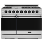 Gordon Ramsay by THOR Kitchen 48" 6.8 cu. ft. Professional Propane Gas Range in Stainless Steel with Black Accents, RSG48ELP-BLK