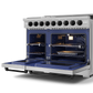 Gordon Ramsay by THOR Kitchen 48" 6.8 cu. ft. Professional Natural Gas Range in Stainless Steel with Black Accents, RSG48E-BLK