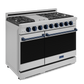 Gordon Ramsay by THOR Kitchen 48" 6.8 cu. ft. Professional Natural Gas Range in Stainless Steel/Blue, RSG48E-BLU