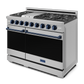 Gordon Ramsay by THOR Kitchen 48" 6.8 cu. ft. Professional Natural Gas Range in Stainless Steel/Blue, RSG48E-BLU