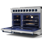Gordon Ramsay by THOR Kitchen 48" 6.8 cu. ft. Professional Natural Gas Range in Stainless Steel/Blue, RSG48E-BLU