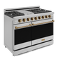 Gordon Ramsay by THOR Kitchen 48" 6.8 cu. ft. Professional Propane Gas Range in Stainless Steel with Bronze Accents, RSG48ELP-BRZ