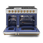 Gordon Ramsay by THOR Kitchen 48" 6.8 cu. ft. Professional Propane Gas Range in Stainless Steel with Bronze Accents, RSG48ELP-BRZ