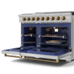 Gordon Ramsay by THOR Kitchen 48" 6.8 cu. ft. Professional Propane Gas Range in Stainless Steel with Bronze Accents, RSG48ELP-BRZ