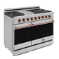 Gordon Ramsay by THOR Kitchen 48" 6.8 cu. ft. Professional Propane Gas Range in Stainless Steel with Rose Gold Accents, RSG48ELP-RSG