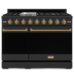 Gordon Ramsay by THOR Kitchen 48" 6.8 cu. ft. Professional Natural Gas Range in Matte Black with Bronze Accents, RSG48EB-BRZ