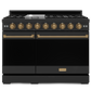 Gordon Ramsay by THOR Kitchen 48" 6.8 cu. ft. Professional Propane Gas Range in Matte Black with Bronze Accents, RSG48EBLP-BRZ