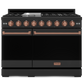 Gordon Ramsay by THOR Kitchen 48" 6.8 cu. ft. Professional Natural Gas Range in Matte Black with Rose Gold Accents, RSG48EB-RSG