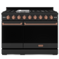 Gordon Ramsay by THOR Kitchen 48" 6.8 cu. ft. Professional Propane Gas Range in Matte Black with Rose Gold Accents, RSG48EBLP-RSG