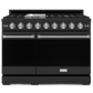 Gordon Ramsay by THOR Kitchen 48" 6.8 cu. ft. Professional Natural Gas Range in Matte Black with Stainless Steel Accents, RSG48EB-SS