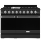 Gordon Ramsay by THOR Kitchen 48" 6.8 cu. ft. Professional Propane Gas Range in Matte Black with Stainless Steel Accents, RSG48EBLP-SS