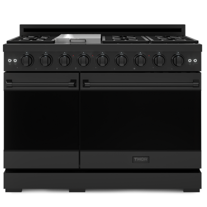 Gordon Ramsay by THOR Kitchen 48" 6.8 cu. ft. Professional Propane Gas Range in Matte Black, RSG48EBLP