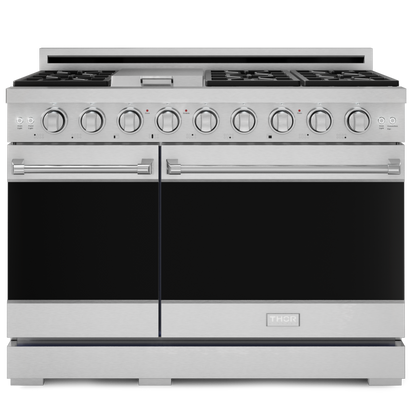 Gordon Ramsay by THOR Kitchen 48" 6.8 cu. ft. Professional Propane Gas Range in Stainless Steel, RSG48ELP