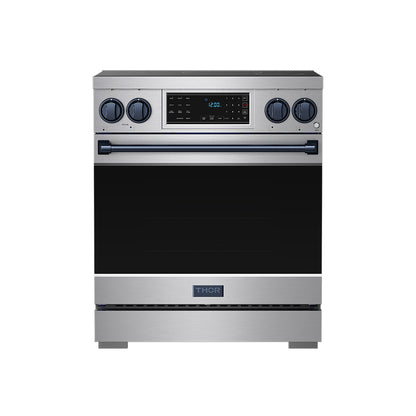 Gordon Ramsay by THOR Kitchen 30" Induction Range in Stainless Steel with Blue Accents, RSI30-BLU