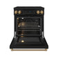 Gordon Ramsay by THOR Kitchen 30" Induction Range in Black Matte with Bronze Accents, RSI30B-BRZ