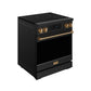 Gordon Ramsay by THOR Kitchen 30" Induction Range in Black Matte with Bronze Accents, RSI30B-BRZ