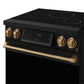 Gordon Ramsay by THOR Kitchen 30" Induction Range in Black Matte with Bronze Accents, RSI30B-BRZ