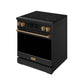 Gordon Ramsay by THOR Kitchen 30" Induction Range in Black Matte with Bronze Accents, RSI30B-BRZ
