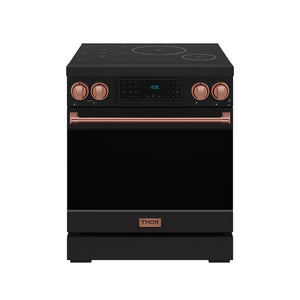 Gordon Ramsay by THOR Kitchen 30" Induction Range in Black Matte with Rose Gold Accents, RSI30B-RSG