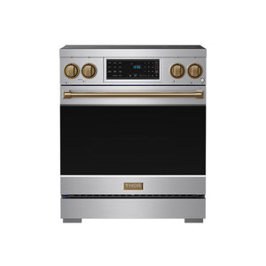 Gordon Ramsay by THOR Kitchen 30" Induction Range in Stainless Steel with Bronze Accents, RSI30-BRZ