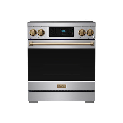 Gordon Ramsay by THOR Kitchen 30" Induction Range in Stainless Steel with Bronze Accents, RSI30-BRZ