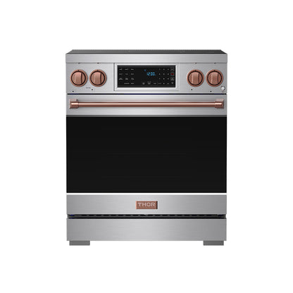 Gordon Ramsay by THOR Kitchen 30" Induction Range in Stainless Steel with Rose Gold Accents, RSI30-RSG