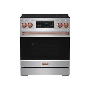 Gordon Ramsay by THOR Kitchen 30" Induction Range in Stainless Steel with Rose Gold Accents, RSI30-RSG