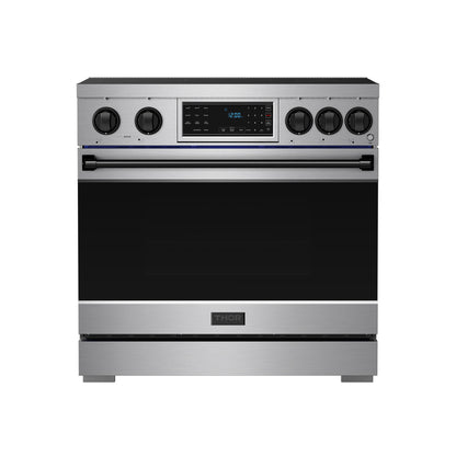 Gordon Ramsay by THOR Kitchen 36" Induction Range in Stainless Steel with Black Accents, RSI36-BLK