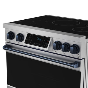 Gordon Ramsay by THOR Kitchen 36" Induction Range in Stainless Steel with Blue Accents, RSI36-BLU