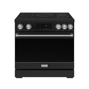 Gordon Ramsay by THOR Kitchen 36" Induction Range in Black Matte with Stainless Steel Accents, RSI36B-SS