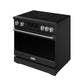 Gordon Ramsay by THOR Kitchen 36" Induction Range in Black Matte with Stainless Steel Accents, RSI36B-SS