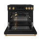 Gordon Ramsay by THOR Kitchen 36" Induction Range in Black Matte with Bronze Accents, RSI36B-BRZ