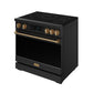 Gordon Ramsay by THOR Kitchen 36" Induction Range in Black Matte with Bronze Accents, RSI36B-BRZ