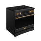Gordon Ramsay by THOR Kitchen 36" Induction Range in Black Matte with Bronze Accents, RSI36B-BRZ
