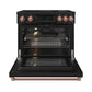 Gordon Ramsay by THOR Kitchen 36" Induction Range in Black Matte with Rose Gold Accents, RSI36B-RSG