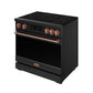 Gordon Ramsay by THOR Kitchen 36" Induction Range in Black Matte with Rose Gold Accents, RSI36B-RSG