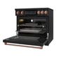 Gordon Ramsay by THOR Kitchen 36" Induction Range in Black Matte with Rose Gold Accents, RSI36B-RSG