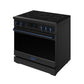 Gordon Ramsay by THOR Kitchen 36" Induction Range in Black Matte with Blue Accents, RSI36B-BLU