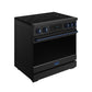 Gordon Ramsay by THOR Kitchen 36" Induction Range in Black Matte with Blue Accents, RSI36B-BLU