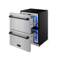 Gordon Ramsay by THOR Kitchen 24" Undercounter Freezer Drawer in Stainless Steel with Black Accents, RZ24U-BLK