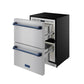 Gordon Ramsay by THOR Kitchen 24" Undercounter Freezer Drawer in Stainless Steel with Blue Accents, RZ24U-BLU