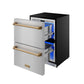 Gordon Ramsay by THOR Kitchen 24" Undercounter Freezer Drawer in Stainless Steel with Bronze Accents, RZ24U-BRZ