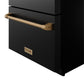 Gordon Ramsay by THOR Kitchen 24" Undercounter Freezer Drawer in Black Matte with Bronze Accents, RZ24UB-BRZ