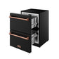Gordon Ramsay by THOR Kitchen 24" Undercounter Freezer Drawer in Black Matte with Rose Gold Accents, RZ24UB-RSG