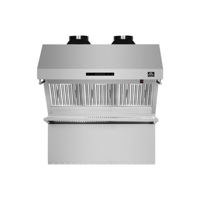 FORNO Savona 36" 1,200 CFM Wall Mount Range Hood with Back Splash and Baffle Filters, FRHWM5029-36