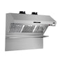 FORNO Savona 48" 1,200 CFM Wall Mount Range Hood with Back Splash and Baffle Filters, FRHWM5029-48