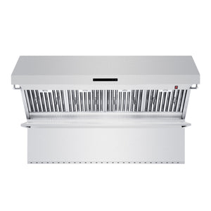 FORNO Savona 60" Wall Mount Range Hood with Backsplash and Heating Lamps, FRHWM5029-60-60HB