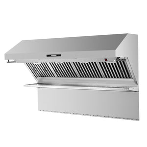 FORNO Savona 60" Wall Mount Range Hood with Backsplash and Heating Lamps, FRHWM5029-60-60HB