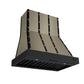 FORNO Ambassador Valente 36" 427 CFM Wall Mount Range Hood with 3 Speeds, LED Light in Fingerprint Resistant Black, Antique Brass and Copper Rivet Trim, FRHWM5099-36CPBLK